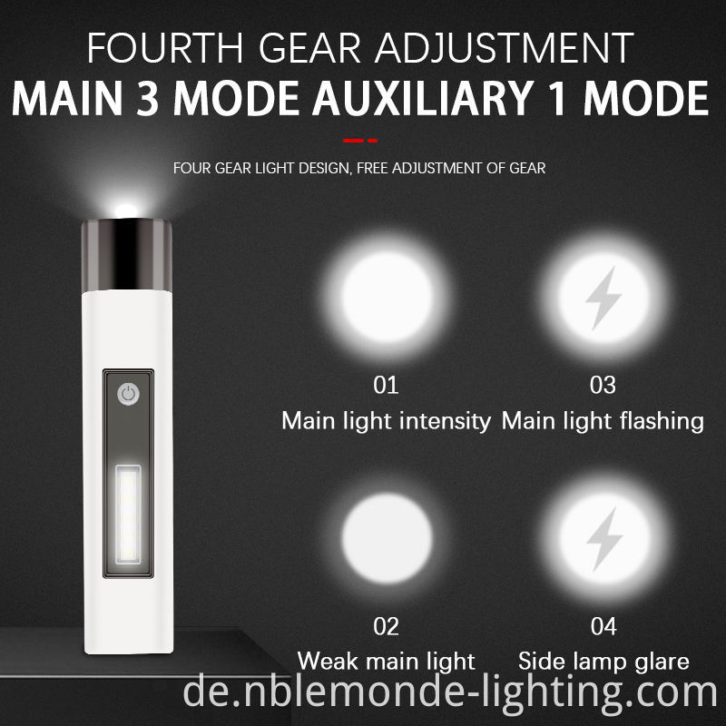 Body charging flashlight